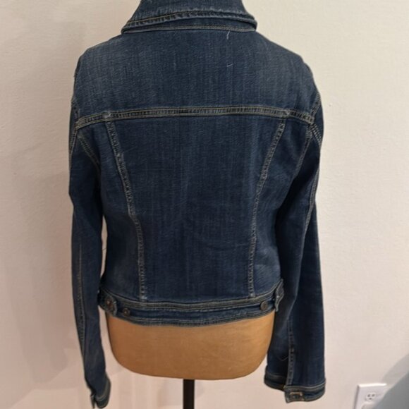 Pilcro sz L (fits like an 8) Women's fitted Denim Jacket pockets, button closure - Picture 4 of 7